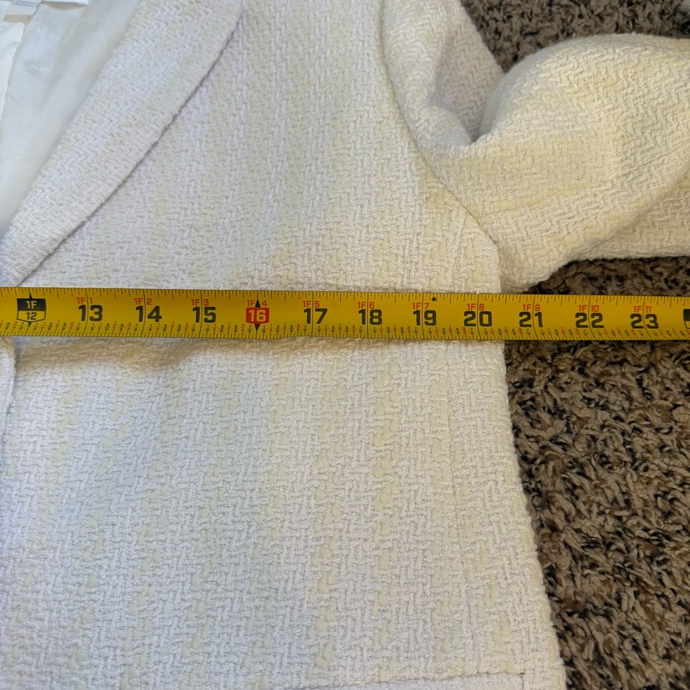 Hugo Boss BOSS White Cream Striped Tweed Blazer Womens Office Wear Womens Sz 14 - Picture 6 of 10